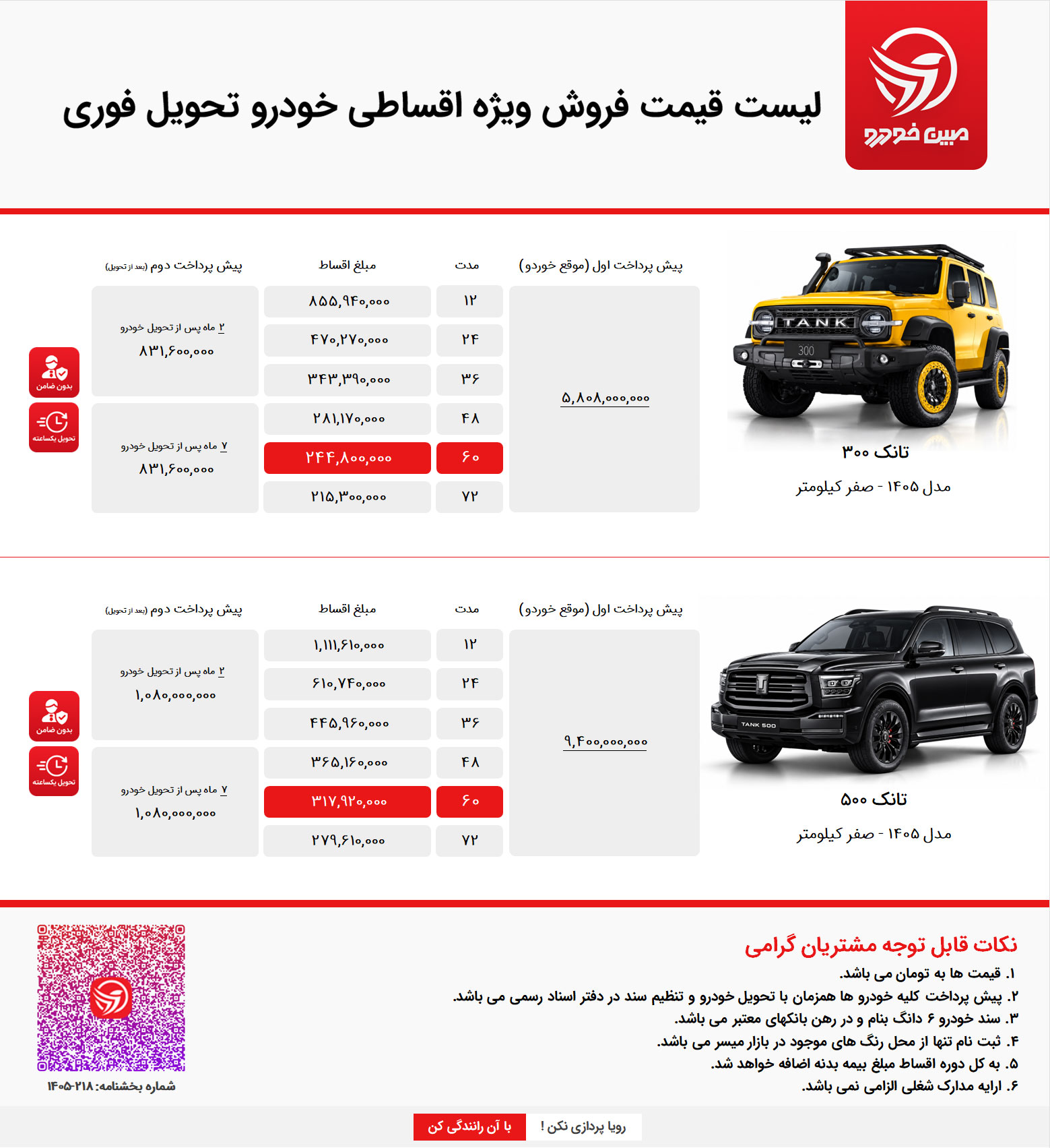 فروش اقساطی تانک
