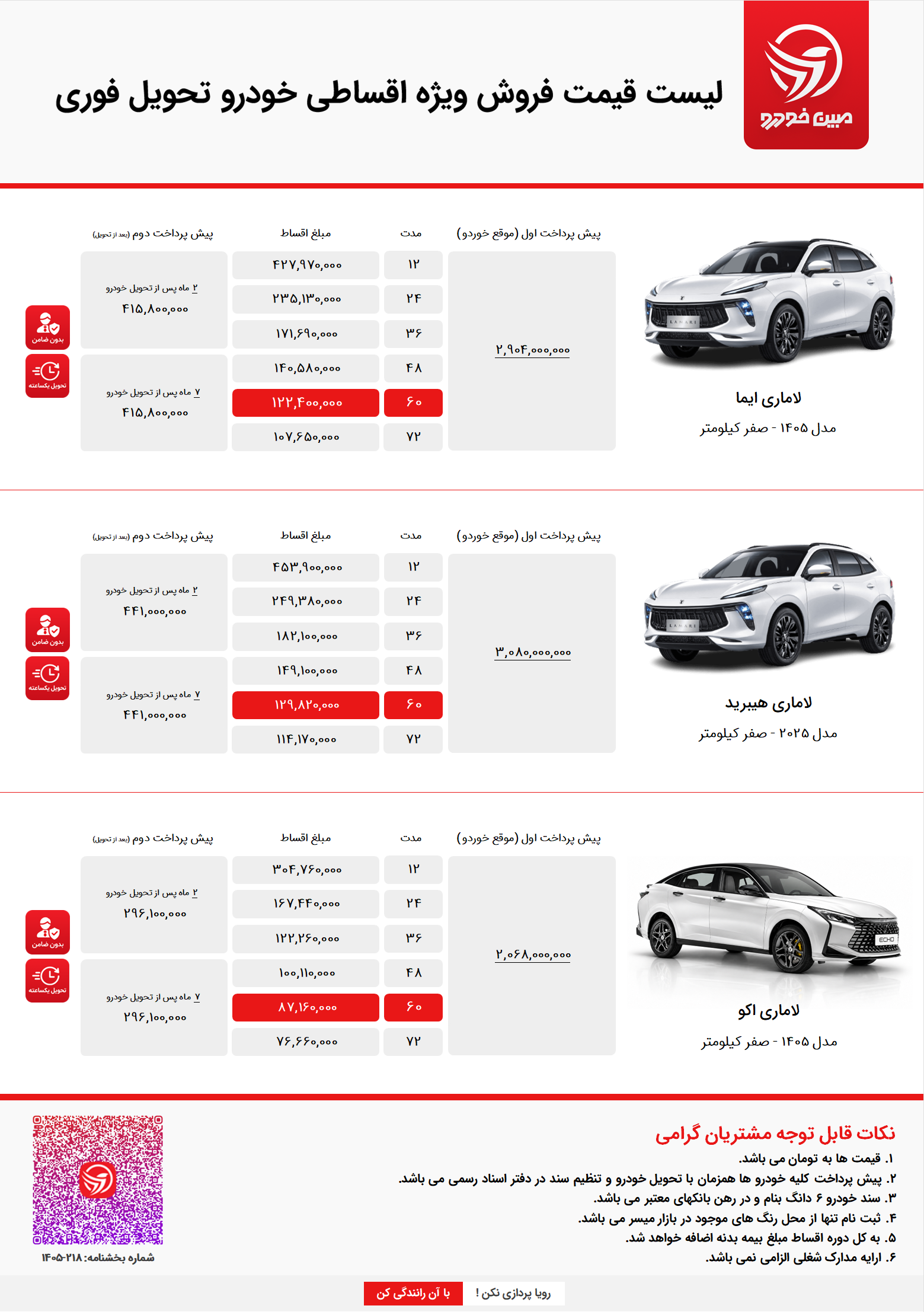 فروش اقساطی لاماری