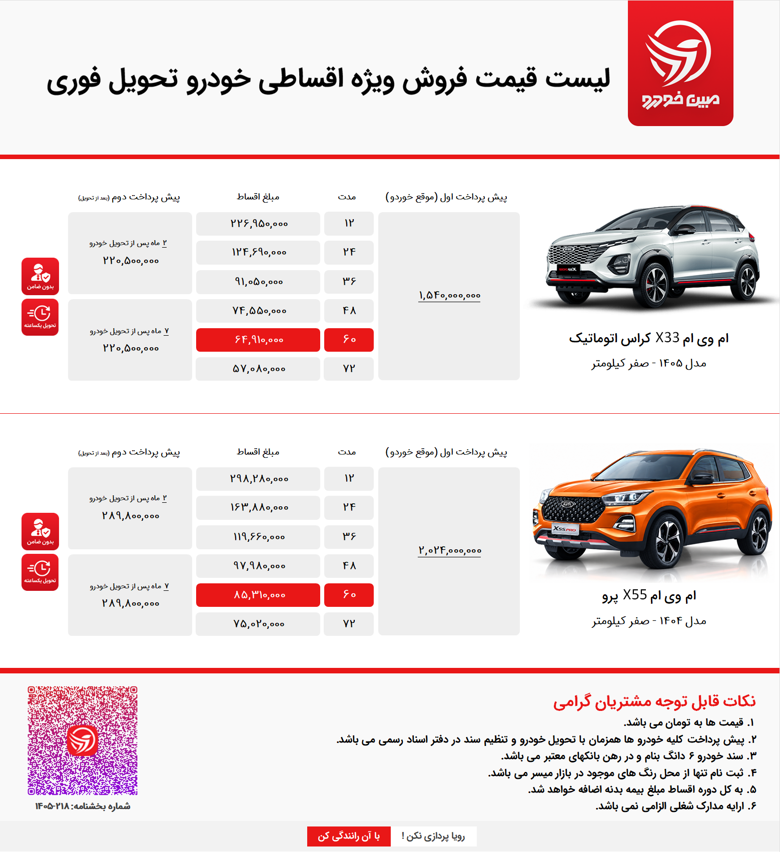 فروش اقساطی ام وی ام