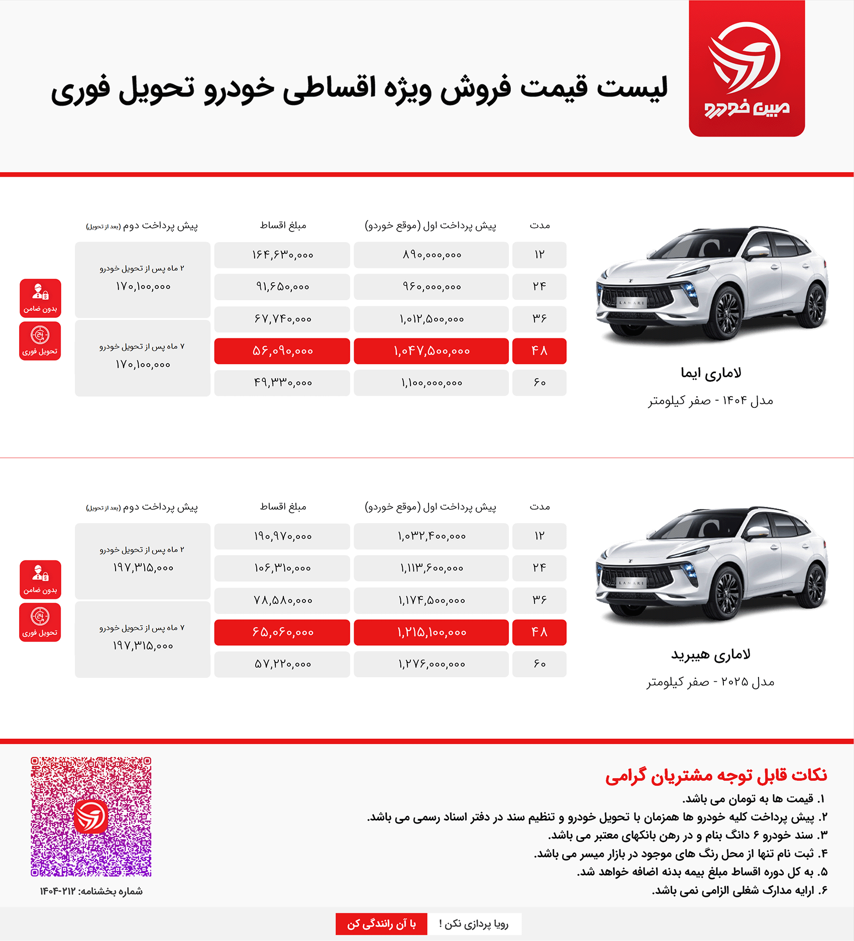 فروش اقساطی لاماری