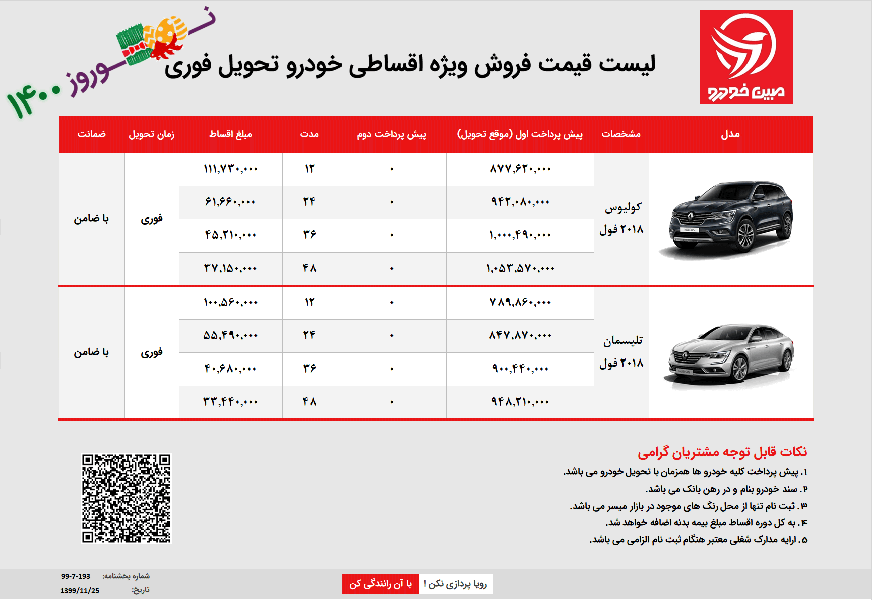 فروش اقساطی رنو