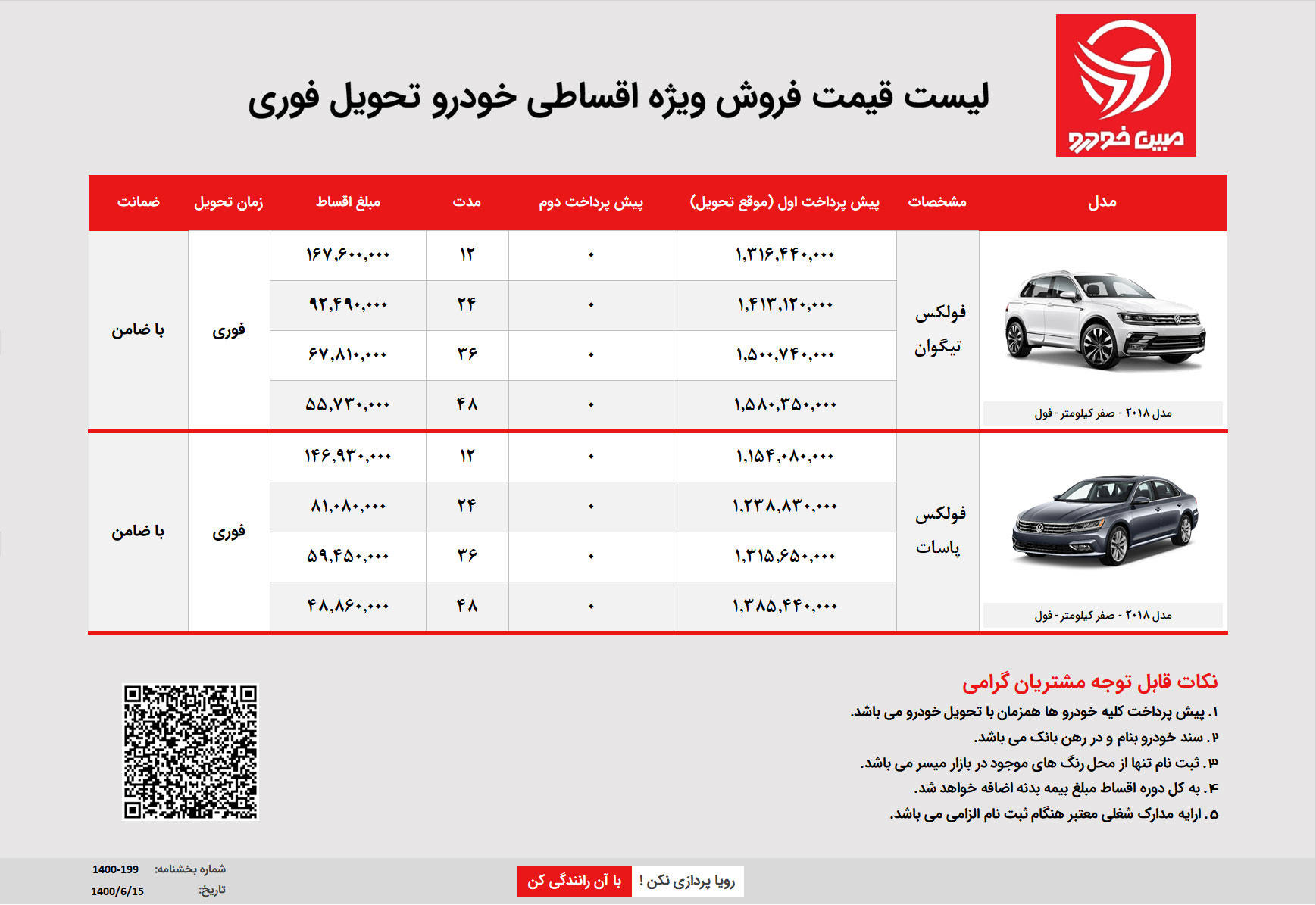 فروش اقساطی فولکس واگن